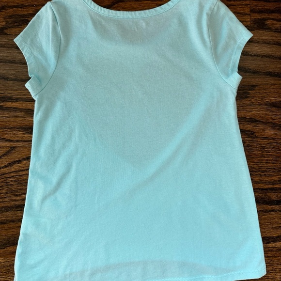 Super Cute Little Girl Blue Heart T-Shirt Size 5/6 - Picture 3 of 3